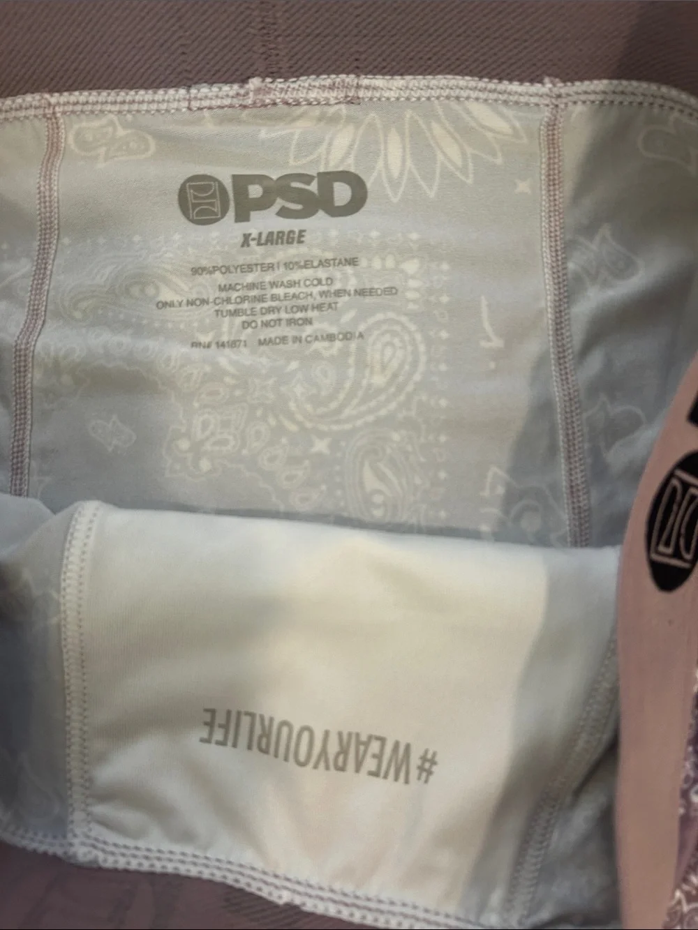 PSD Men's Paisley Maze Print Briefs - Mauve, Size XL, NWOT open package